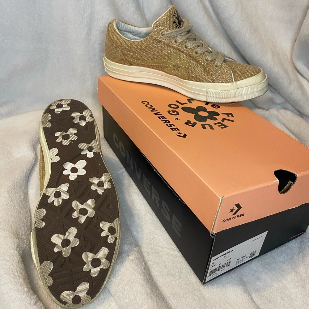 Golf Le Fleur Burlap Converse With Box And Dust Bag